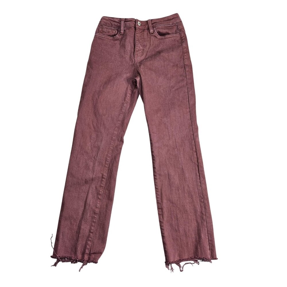 Women's Straight Leg Jeans in Burgundy